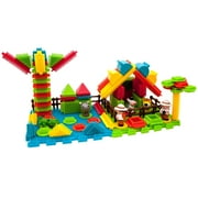 PicassoTiles 100PCS Hedgehog 3D Building Blocks, Safari Theme STEM Toy Set, Educational Learning Playset for Preschool Kids Age 3+ Brain Development