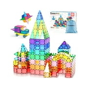 PicassoTiles 101 PC Magnetic Tiles, Magnetic Building Blocks for Kids, Magnet for Kids 3+ w/ Accessories