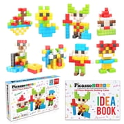 PicassoTiles 102PCS 1 Pixel Magnetic Puzzle Cube Set, Mix & Match Building Blocks, STEM Educational Toy with Idea Book for Kids Age 3+