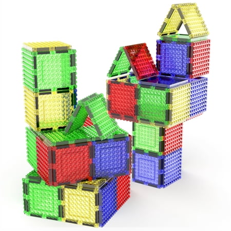 PicassoTiles Magnetic Brick Tiles, STEM Creative Building Blocks Add-On Set, Educational Construction Toy Kit for Kids 3yrs+