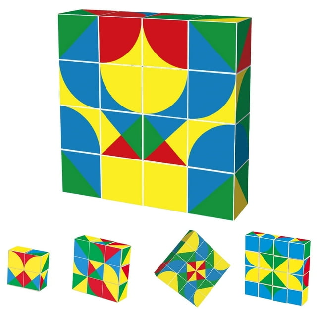 PicassoTiles Kids Magnetic Puzzle Cube Game - 16 PC Sensory Toy Set for ...