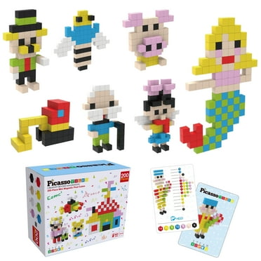 PICASSO-TILES 200 Piece Magnetic Building Blocks for Kids