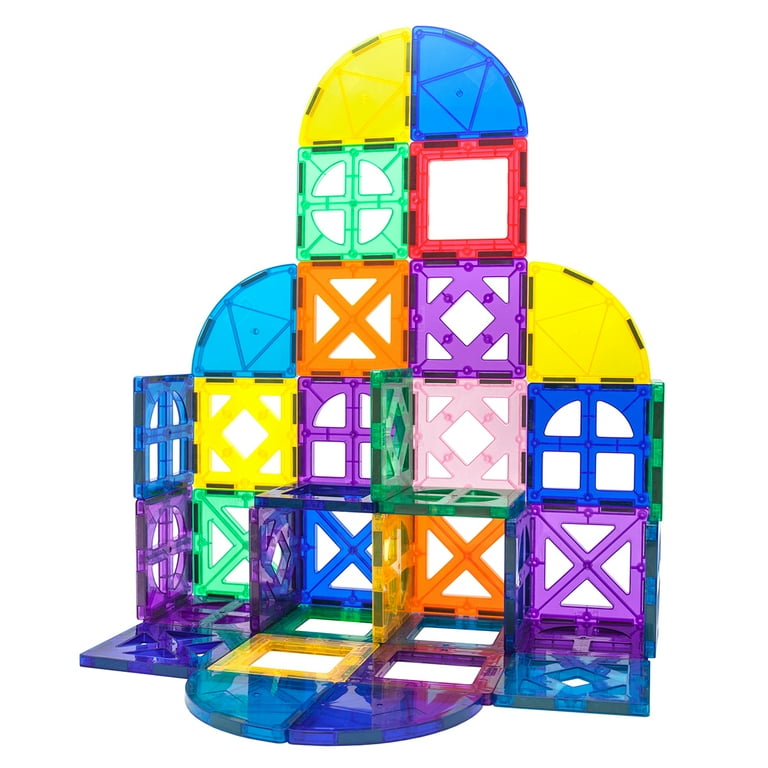 PicassoTiles 36 Pieces Magnetic Plastic Building Blocks Multicolor