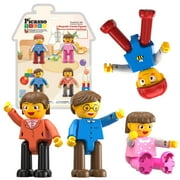 PicassoTiles Family Character Magnetic Tiles for Kids – 4PCS STEM Building Blocks, Educational Construction Toy, Creative Learning Magnet Set