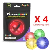 PicassoTiles LED Marbles for Marble Run Magnetic Tiles for Kids   4PCS STEM Building Blocks Balls Toy