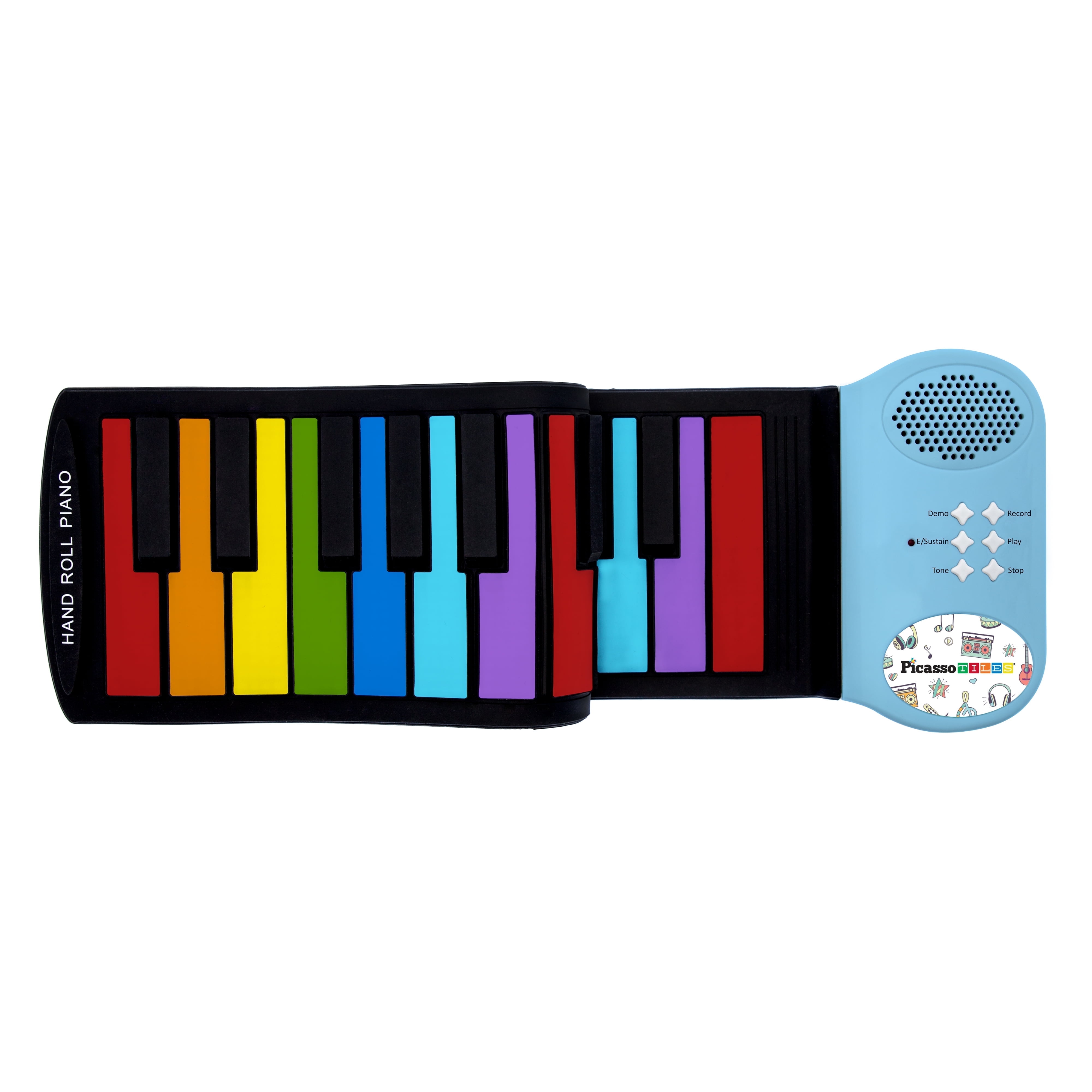 Rainbow / Fresno音源セット PICASSO TILES 49-Key Roll-Up Electronic Digital Piano, Rainbow
