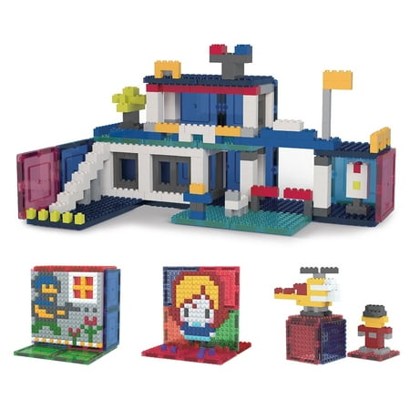PicassoTiles 512 PCs Grand Playset Magnetic Tiles and Building Block Combo Creative Buildings & Figures Such as Bridges Hearts Unique Characters & More Educational STEM Toys Learning Activity Ages 3+