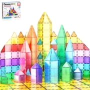 PICASSO-TILES Magnetic Tiles for Kids, 61PC STEM Construction Building Blocks Magnet Educational Toy