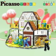 PicassoTiles Magnetic Tiles for Kids – Family Home Theme 65PCS STEM Construction Building Blocks Educational Toy