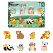 PicassoTiles 8PCS Forest Animal Magnetic Tile Action Figures, STEM Educational Magnet Building Blocks Toy Set for Kids Boys & Girls Ages 3+