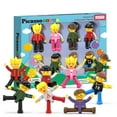 thumbnail image 1 of PicassoTiles 8PCS Magnetic Tiles Character Action Figures, Arms & Legs Move, STEM Educational Add-On Set for Toddlers, Pretend Play Toy Ages 3+, 1 of 9