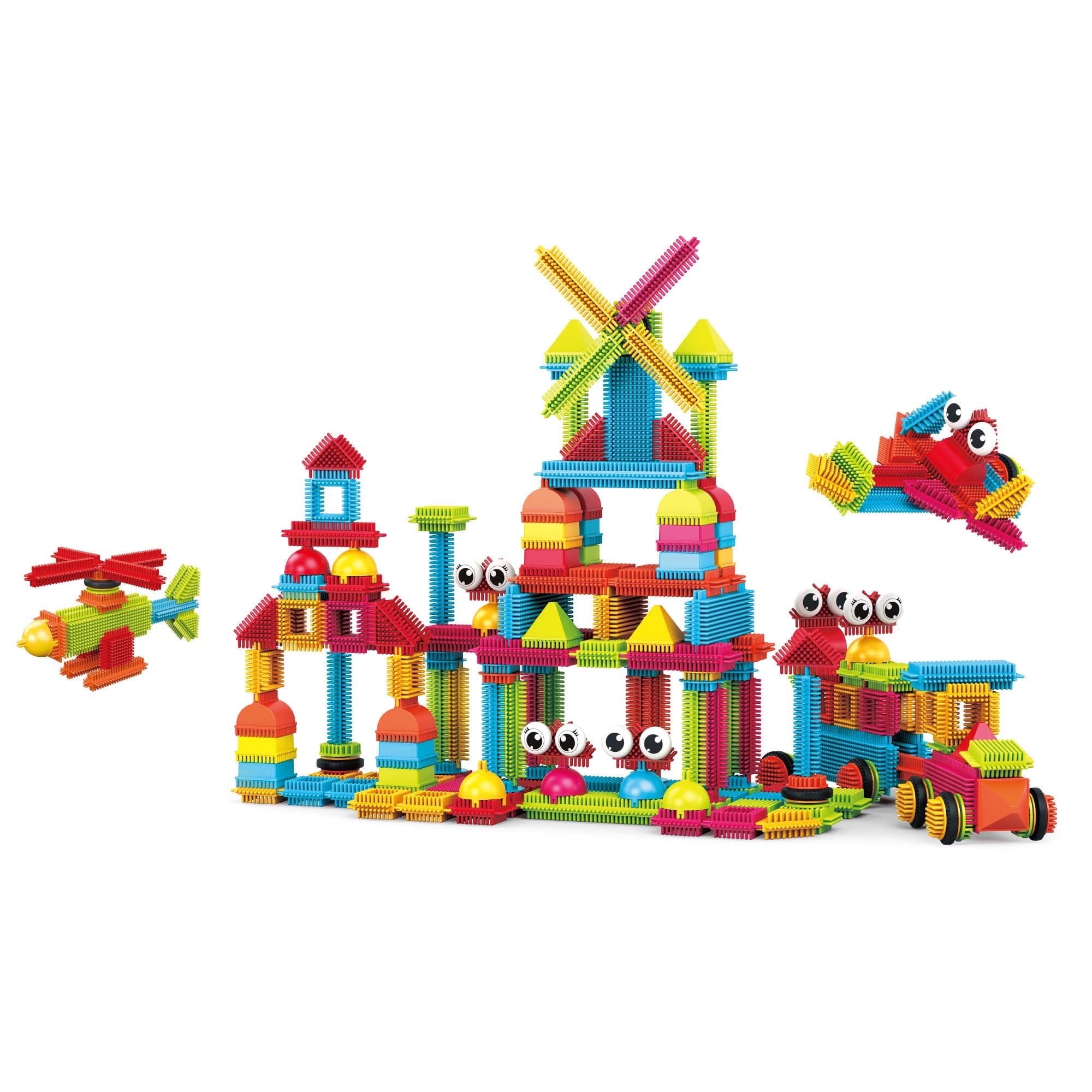 PicassoTiles 240PCS Hedgehog Interlocking 3D Building Blocks