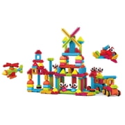 PicassoTiles 240PCS Hedgehog Interlocking 3D Building Blocks, STEAM Educational Construction Playset, Creative Sensory Toy Gift for Kids Ages 3+