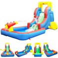 thumbnail image 1 of PICASSO-TILES Outdoor Inflatable Water Slide, Inflatable Bouncing House with Pool Area, Water Cannon Mount, Climbing Wall, Shower Sprays, Heavy Duty GFCI ETL Certified 385W Blower, 1 of 9