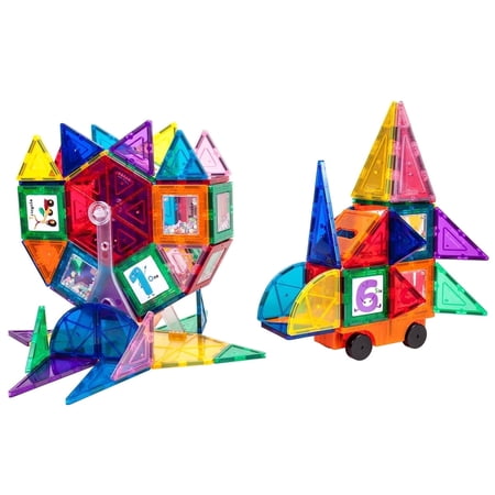 PicassoTiles Magnetic Tiles for Kids – 120PCS STEM Construction Building Blocks Educational Toy Set
