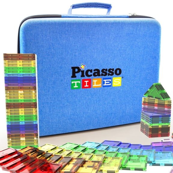 PicassoTiles Toy Carry Case Storage Box Organizer Portable Travel Bag Water-Resistant Oxford Cloth for Magnetic Tiles