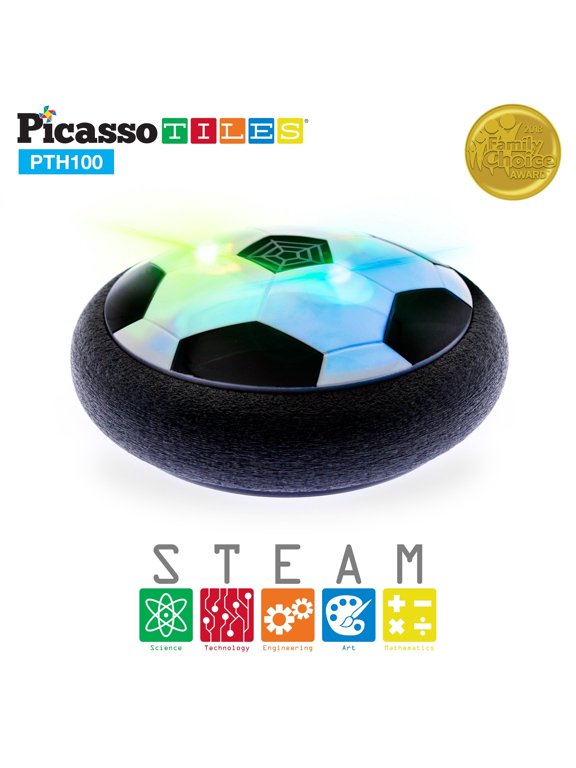 PicassoTiles Hover Soccer Ball Toy for Kids, Foam Bumper Indoor Outdoor Sports Game, Fun Holiday Gift for Boys & Girls, Active Play Toy