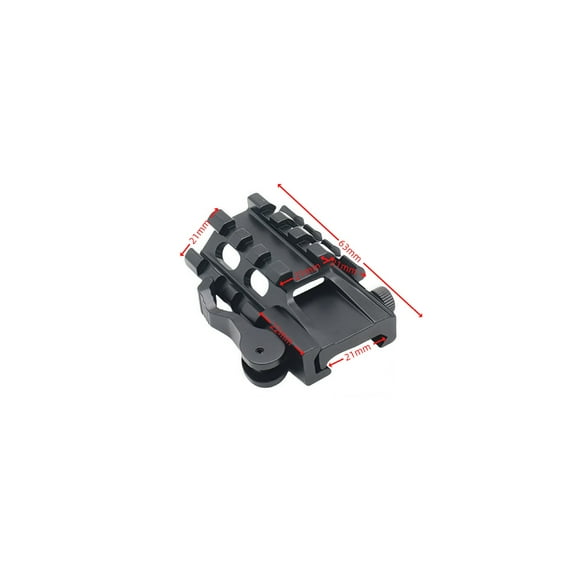 Picatinny Rail Mount 63mm Adjustable, Folding Design, CNC Machined Aluminum, Secure Locking Mechanism
