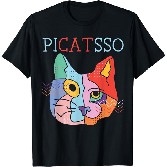 Picatsso Art Teacher Artist Painter Painting Cat Owner T-Shirt Size S-5XL