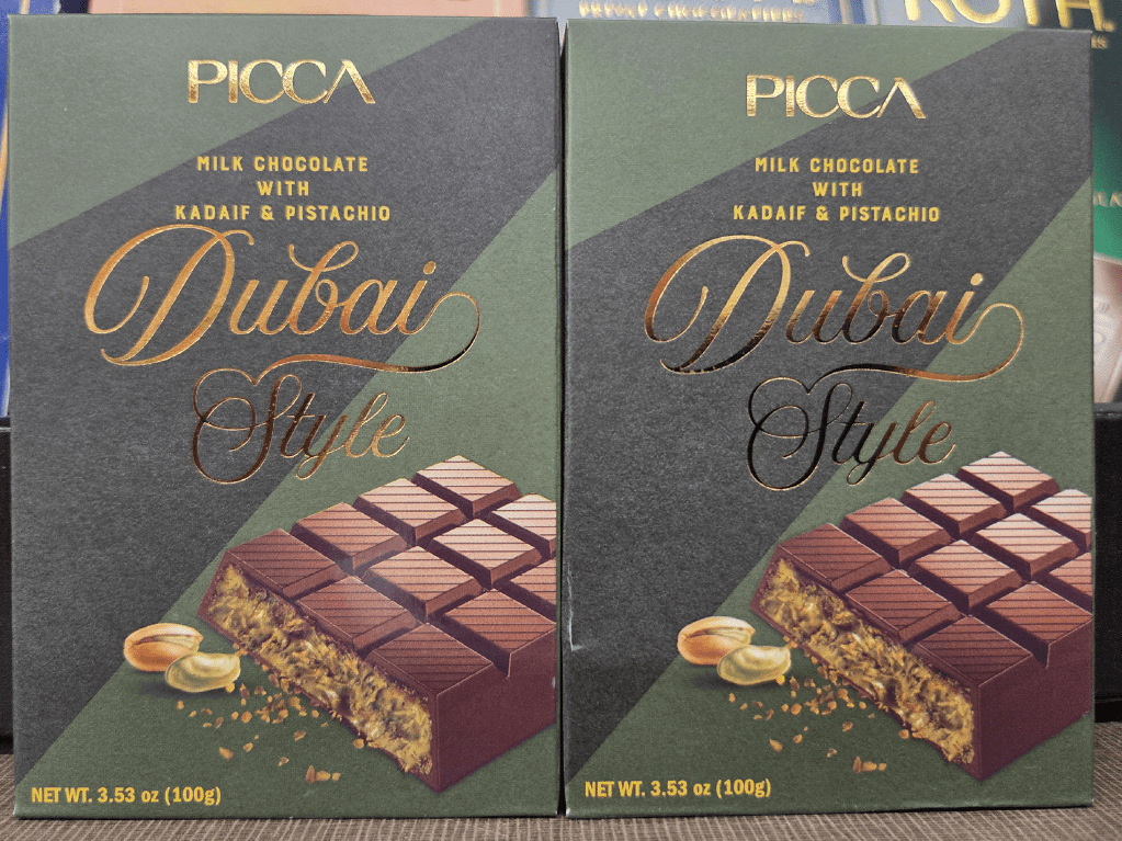 Picca Dubai Style Milk Chocolate with Kadaif & Pistachio 3.53oz 100g (2 Bars)