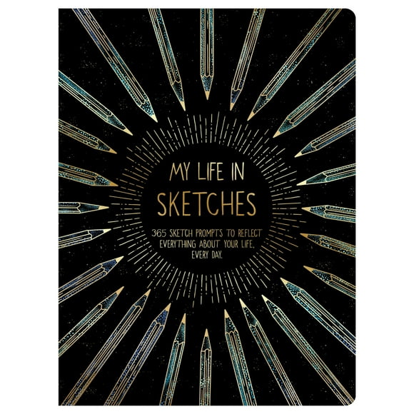 Piccadilly My Life in Sketches, Guided Sketch Journal, 7.3 x 9.7", 204 Pages, Black