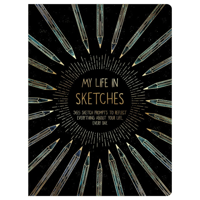 Piccadilly My Life in Sketches, Guided Sketch Journal, 7.3 x 9.7", 204 Pages, Black