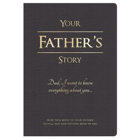 Piccadilly Your Father's Story Guided Journal, Black Cardstock, 6 x 8.5 Inches, 204 Pages