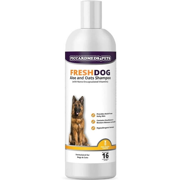 Piccardmeds4pets Fresh Dog Aloe and Oats Shinny Coat with Chamomile Shampoo 16 oz.