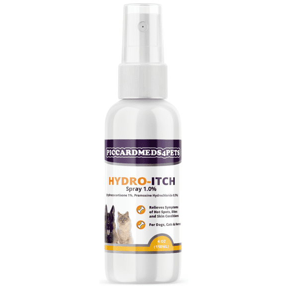 Piccardmeds4pets Hydro-Itch Spray 1.0 % for Dogs Cats & Horses 4oz.