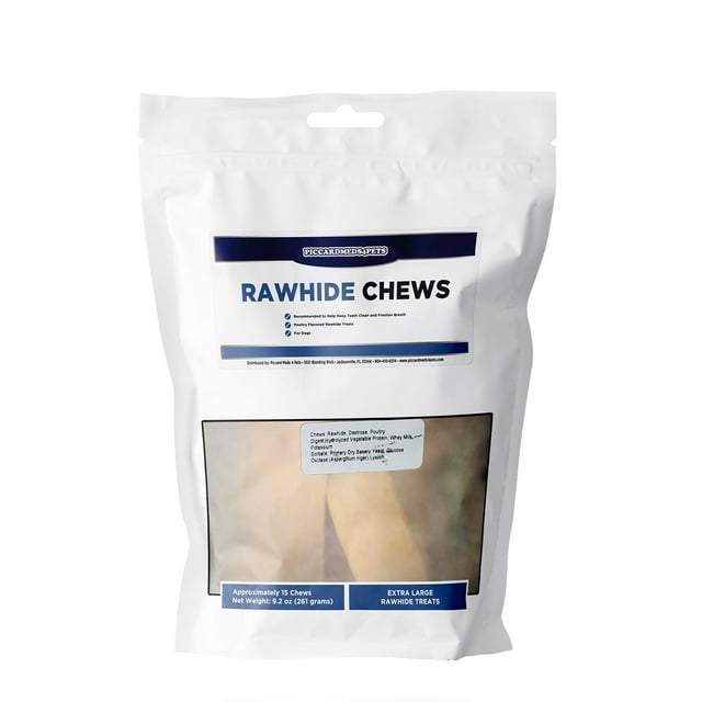 Piccardmeds4pets Rawhide Dental Chews for XL Dogs Over 50lbs.