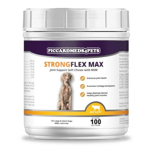 Piccardmeds4pets StrongFlex Max Joint Support Chews Large Dogs 100ct