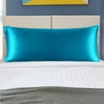 thumbnail image 1 of PiccoCasa 1 PC Satin Body Pillowcases Soft with Zipper Peacock Blue 20"x54", 1 of 7