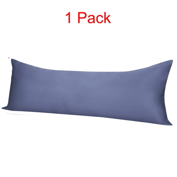 PiccoCasa 1 Pack Silky Satin Body Pillow Cases Zipper Closure, Queen Slate Gray