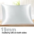 thumbnail image 1 of PiccoCasa 1 Pc 19 Momme Silk Pillowcase with Hidden Zipper Jumbo Silver, 1 of 8