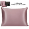 thumbnail image 1 of PiccoCasa 1 Pc 22 Momme Pure Silk Pillowcase, Envelope Course, King Mauve, 1 of 8