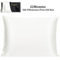 thumbnail image 1 of PiccoCasa 1 Pc 22 Momme Pure Silk Pillowcase, Envelope Course, King White, 1 of 8