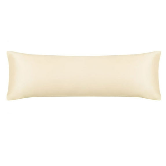 PiccoCasa 1 Pc Satin Body Pillow Cover Cases Silky Long Pillowcases for Women Jumbo Cream