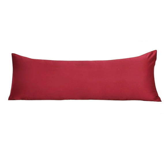 PiccoCasa 1 Pc Satin Body Pillow Cover Cases Silky Long Pillowcases for Women Jumbo Wine Red