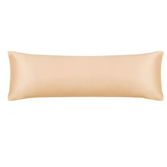 PiccoCasa 1 Pc Satin Body Pillow Cover Cases Silky Long Pillowcases for Women Queen Champagne