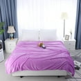 thumbnail image 1 of PiccoCasa 1 Pcs Home Warm Soft Microplush Fleece Solid Throw Blanket Light Purple 70" x 78", 1 of 7