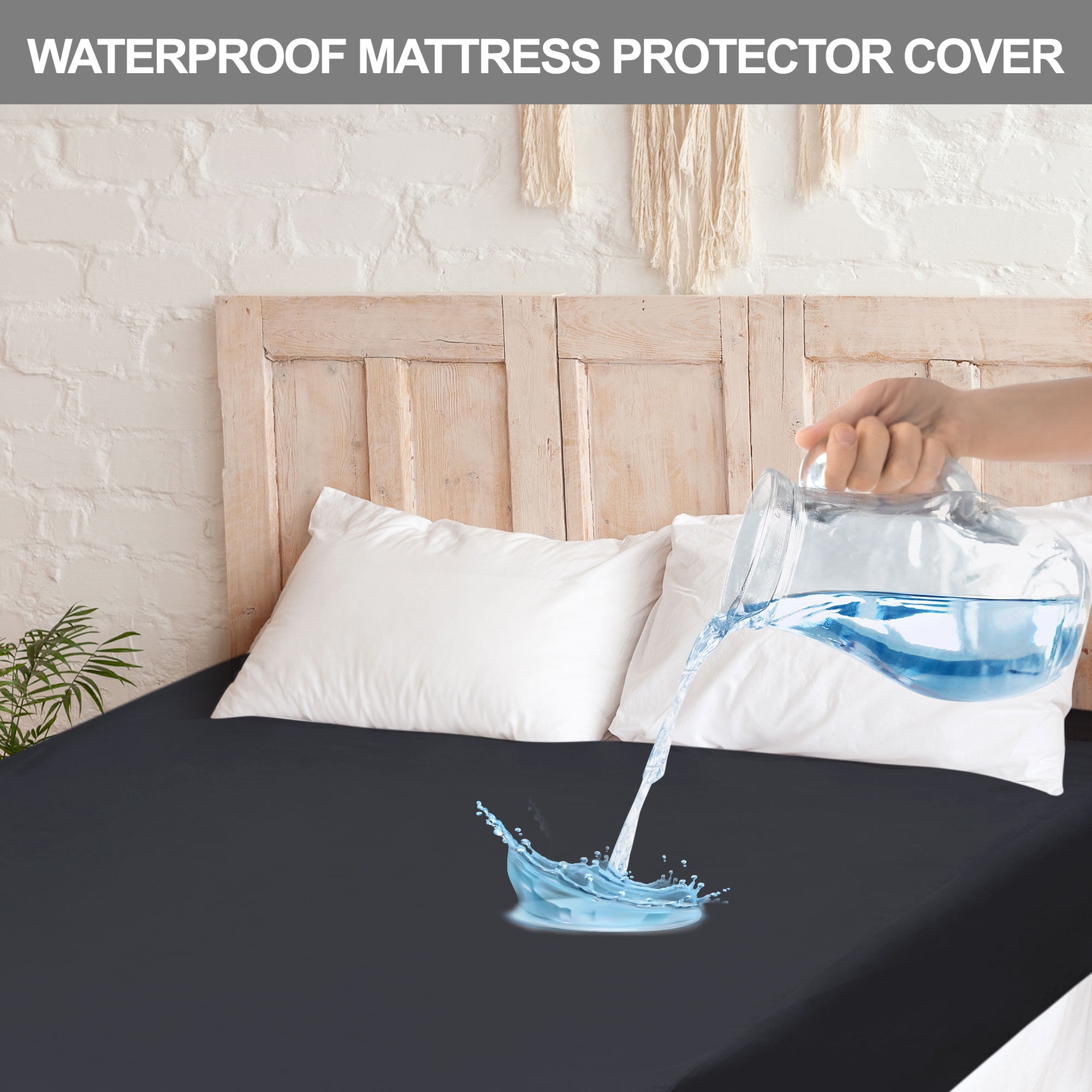 PiccoCasa 1 Pcs Water Resistant Washable Mattress Protector Bed Cover