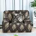 thumbnail image 1 of PiccoCasa 1 Seater Sofa Slipcovers Stretch Couch Covers with Folral Print Black Small, 1 of 6