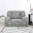 thumbnail image 1 of PiccoCasa 1 Seater Sofa Slipcovers Stretch Couch Covers with Folral Print Light Gray Small, 1 of 6