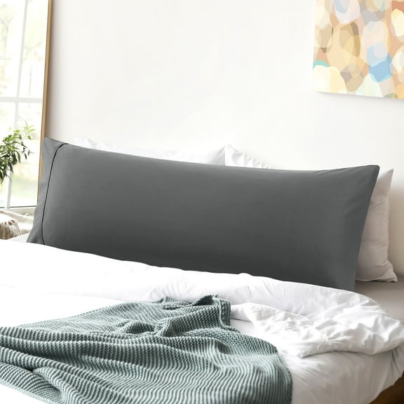 PiccoCasa 100% Cotton Body Pillowcase Envelope Closure 20"x 55" 1PCS Dark Gray