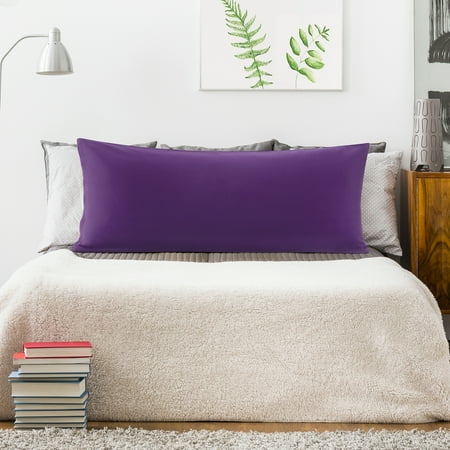 PiccoCasa 100% Cotton Body Pillowcase Soft Hidden Zipper Grape 20"x60"