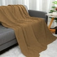 thumbnail image 1 of PiccoCasa 100% Cotton Knitted Lightweight Kids Throw Blanket for Sofa or Bed Brown, 1 of 6