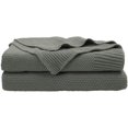 thumbnail image 1 of PiccoCasa 100% Cotton Soft Knitted Throw Decorative Blanket Sofa 50" x 60" Gray, 1 of 9