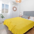 thumbnail image 1 of PiccoCasa 100% Cotton Soft Knitted Throw Solid Blanket for Couch Sofa Bedroom, Yellow 71"x79", 1 of 8