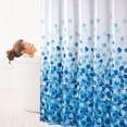thumbnail image 1 of PiccoCasa 100% Polyester Fabric Bathroom Showers Curtains with 12 Hooks, 72"x72", Blue, 1 of 7