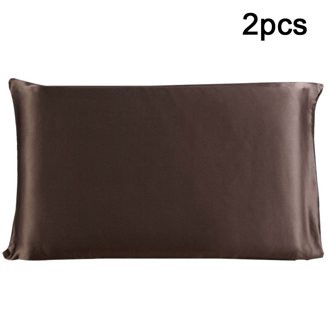 PiccoCasa 100% Silk Pillowcase 2 Piece Standard Size Pillowcases, Coffee Color